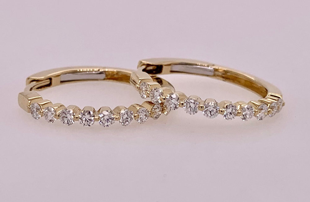 14K Diamond Hoop Earrings