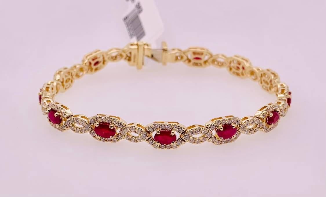14K Ruby & Diamond Bracelet
