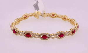 14K Ruby and Diamond Bracelet