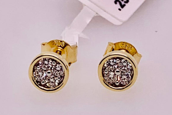 14K Diamond Cluster Earrings