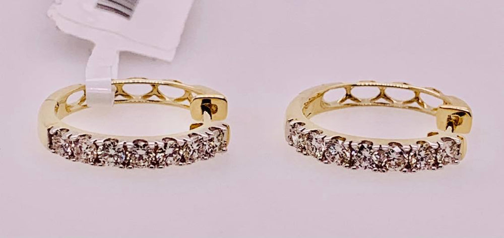 14K Diamond Hoop Earrings