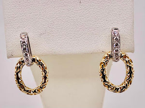 14K Diamond Door Knocker Earrings