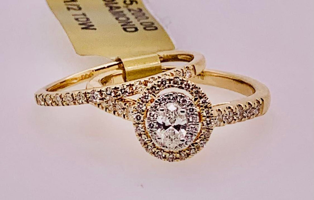 14K .50 Carat TW Halo Diamond Engagement Set