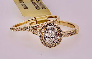 14K .50 Carat TW Halo Diamond Engagement Set