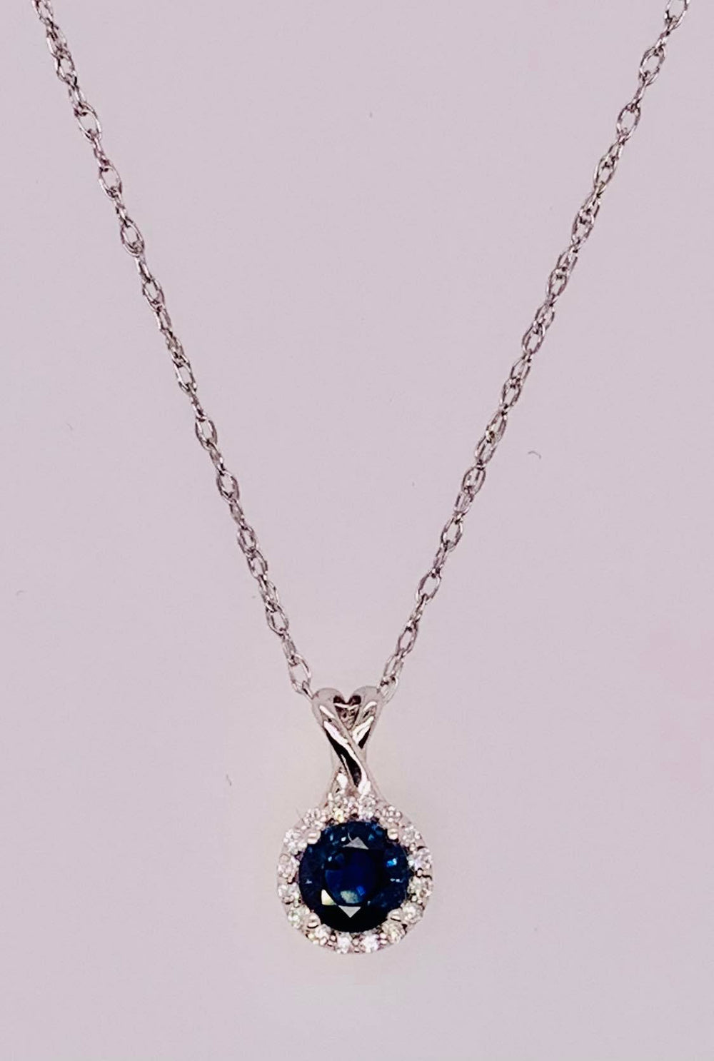 14K Sapphire and Diamond Pendant