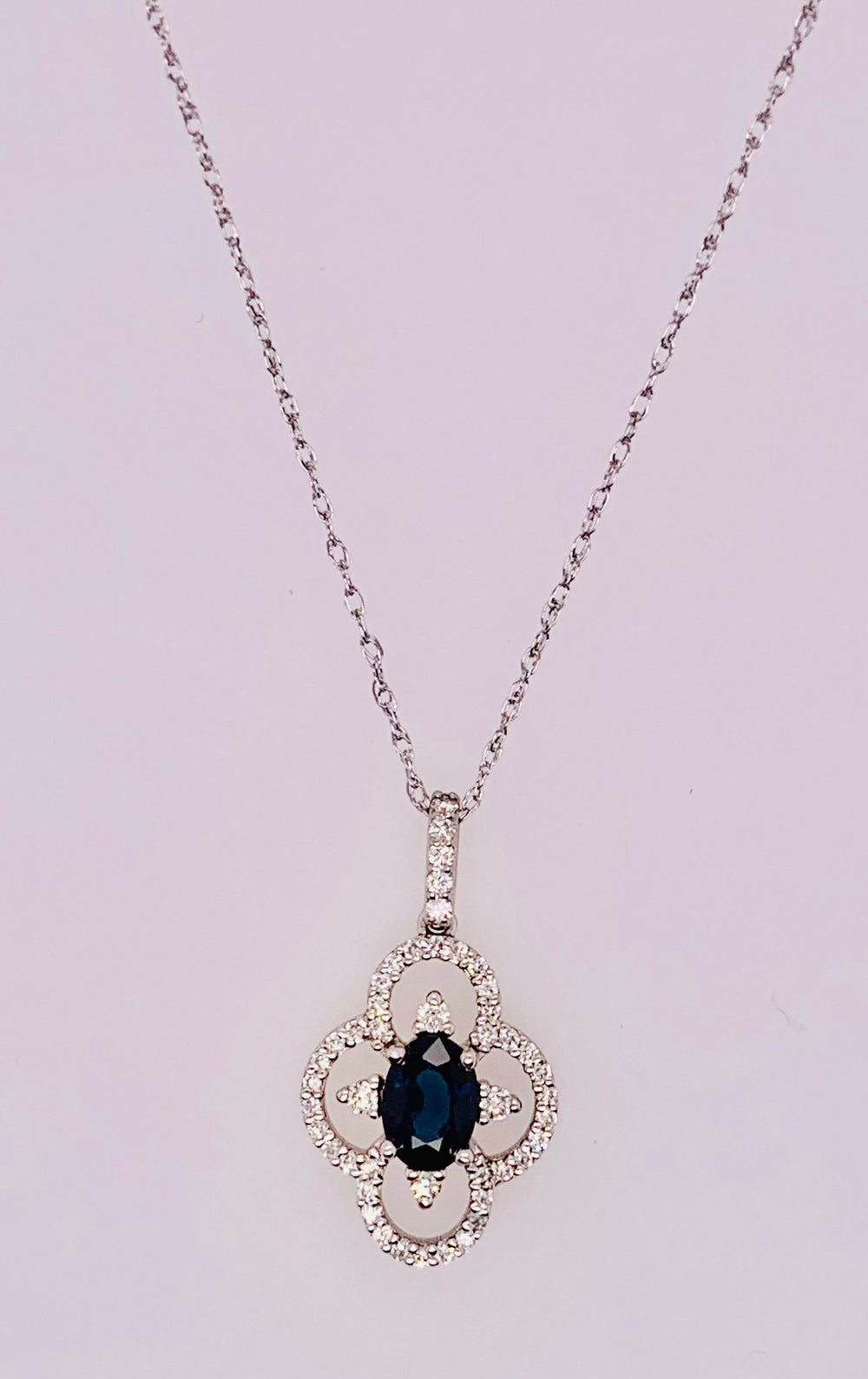14K Sapphire and Diamond Pendant