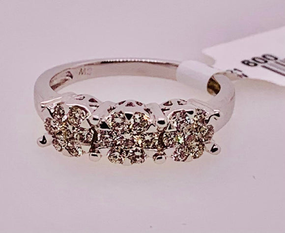14K .50 TW Three Diamond Ring