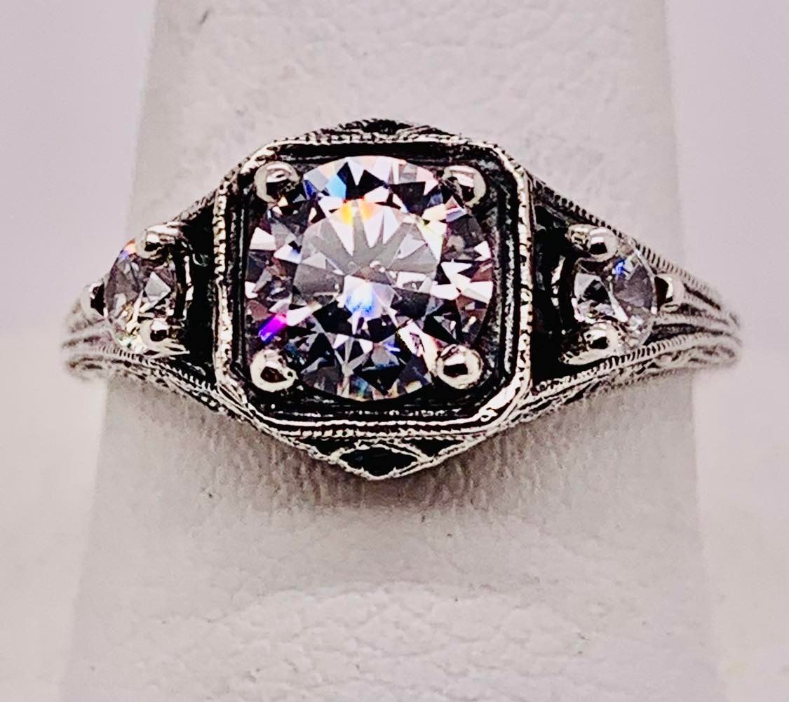 Sterling Silver 3 Stone CZ Ring