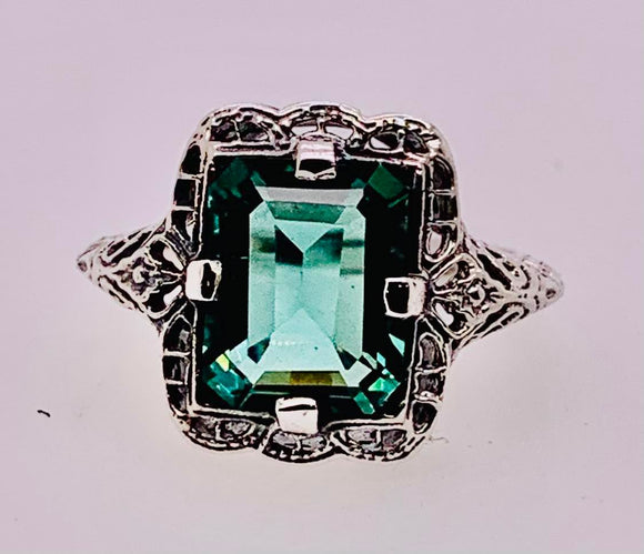Sterling Silver Green Quartz Ring
