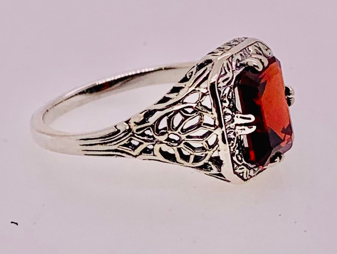 Sterling Silver Garnet Ring