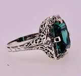 Sterling Silver Green Quartz Ring