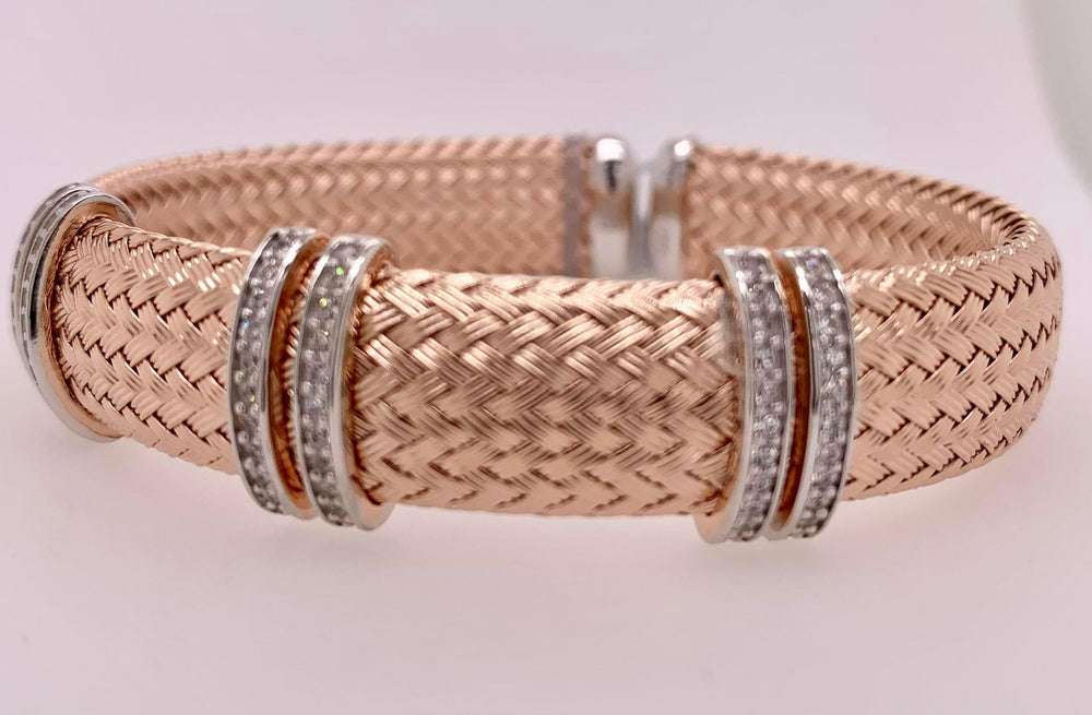 Two Tone CZ Cuff Bracelet