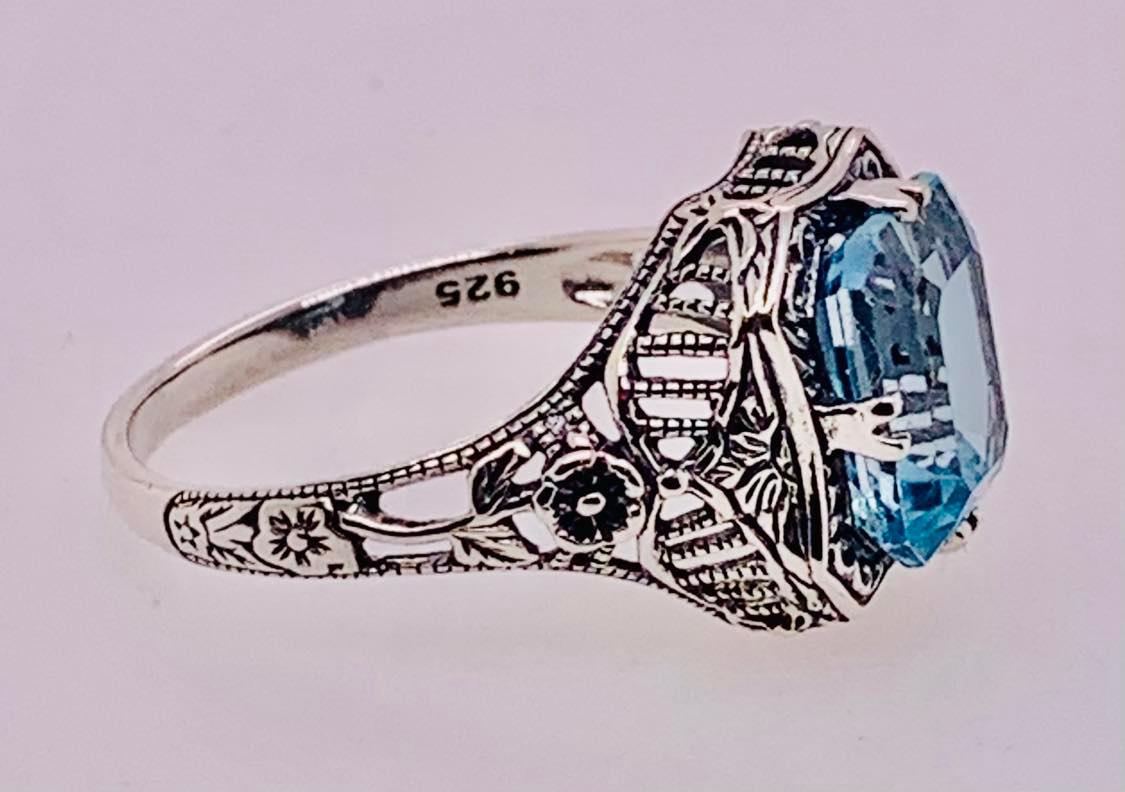 Sterling Silver Sky Blue Topaz Ring