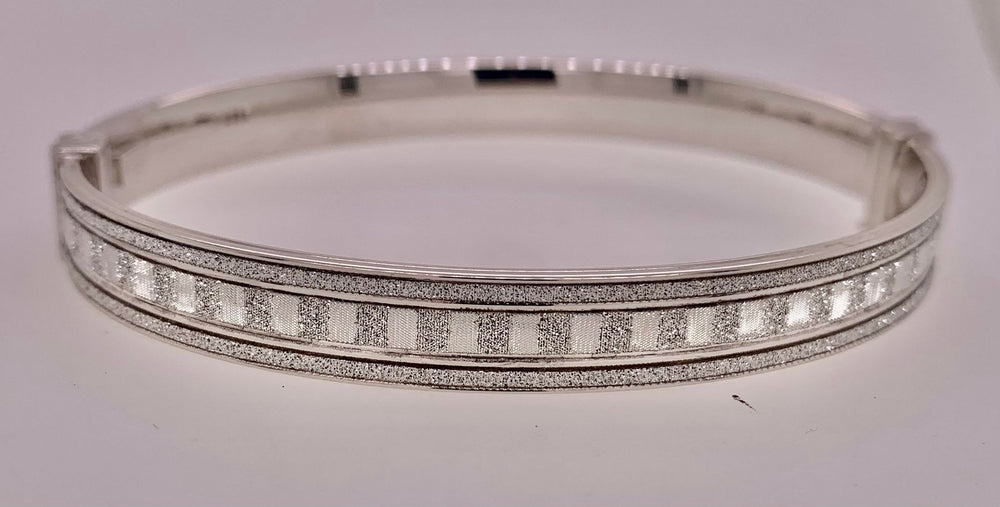 Sterling Silver Glitter Bangle Bracelet