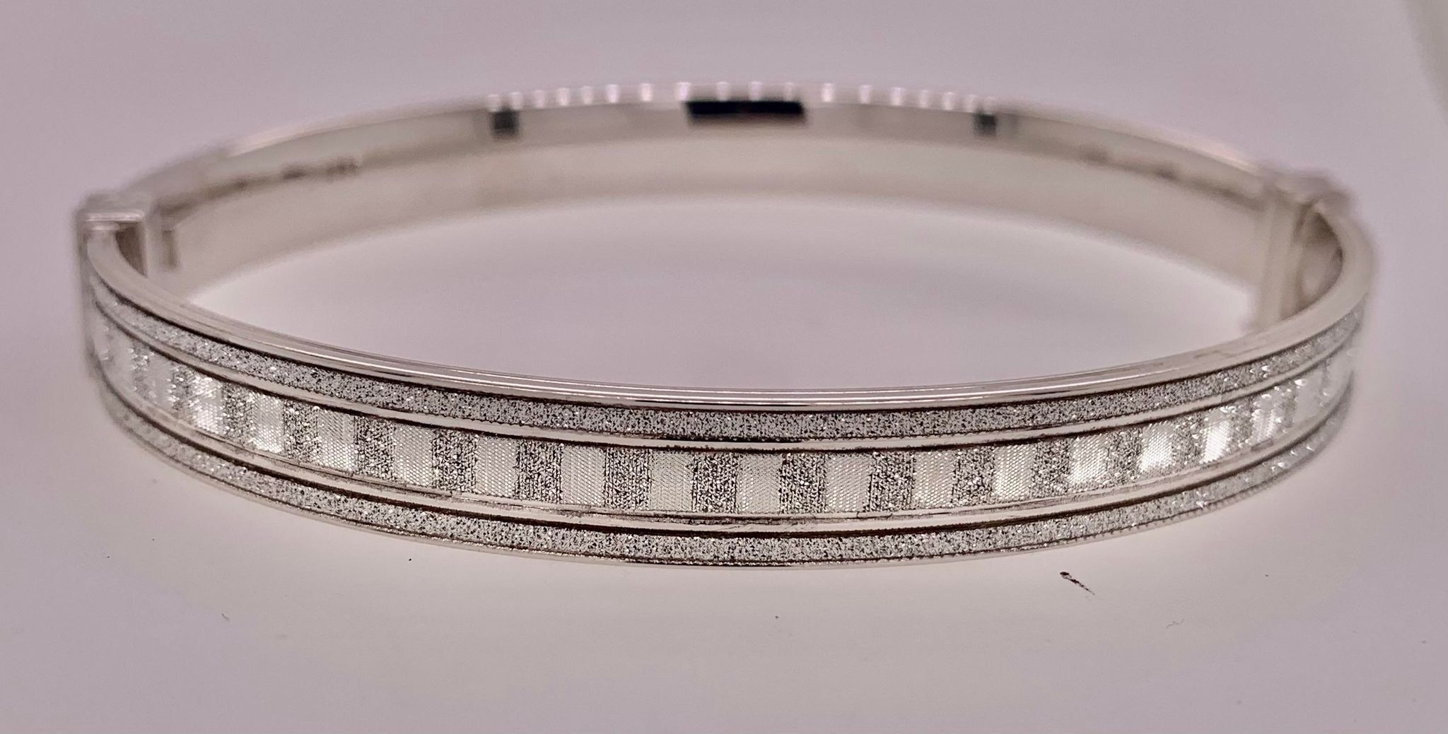 Sterling Silver Glitter Bangle Bracelet