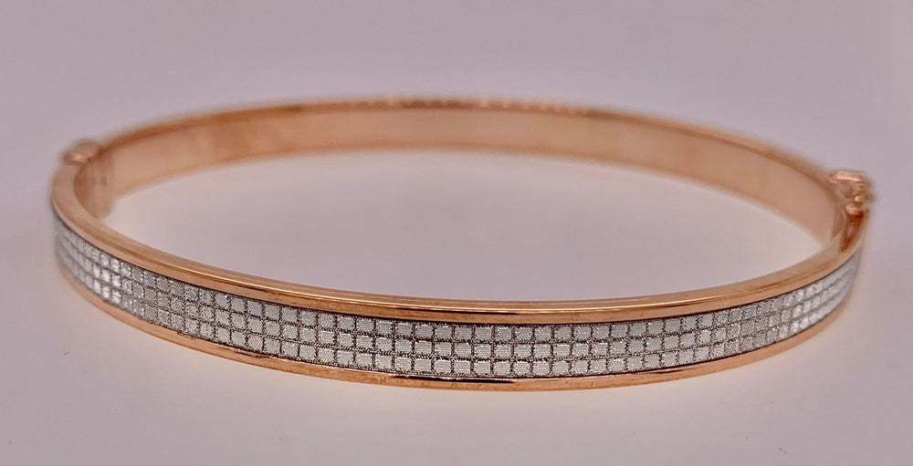 Rose Gold Vermeil Pave' Glitter Bangle