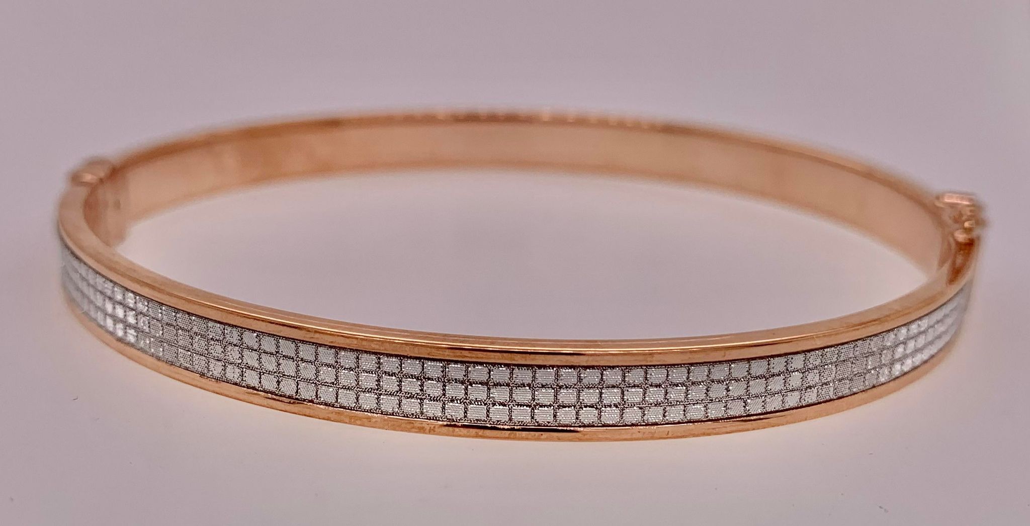 Rose Gold Vermeil Pave' Glitter Bangle
