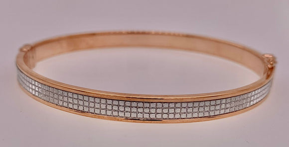 Rose Gold Vermeil Pave' Glitter Bangle