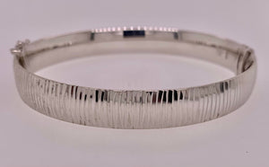Sterling Silver Ribbed Bangle Bracelet
