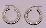 Sterling Silver Sparkle Hoop Earrings