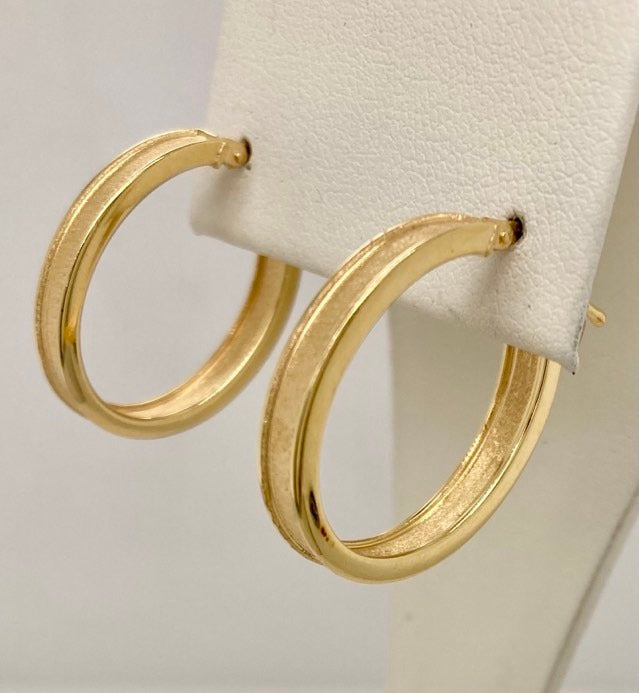 Sterling Silver/Gold Vermeil Shimmer Hoop Earrings