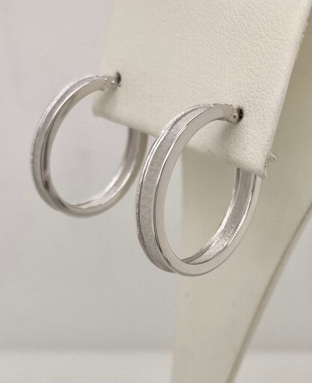 Sterling Silver Shimmer Hoop Earrings