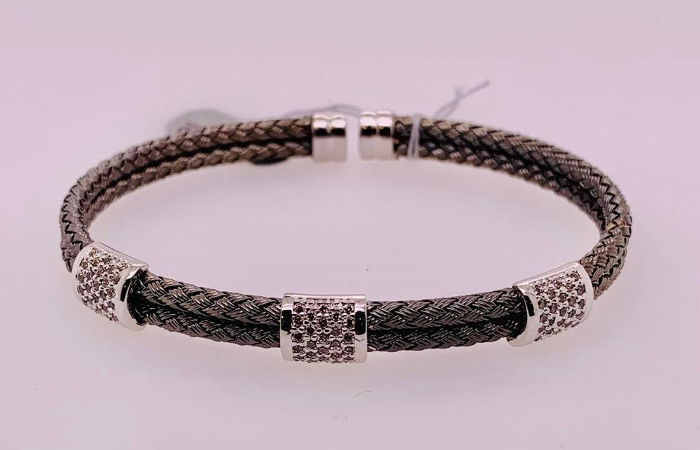Black Rhodium Sterling Silver Cuff Bracelet