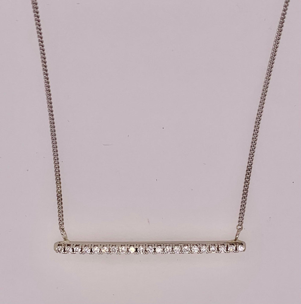 14K Diamond Bar Necklace