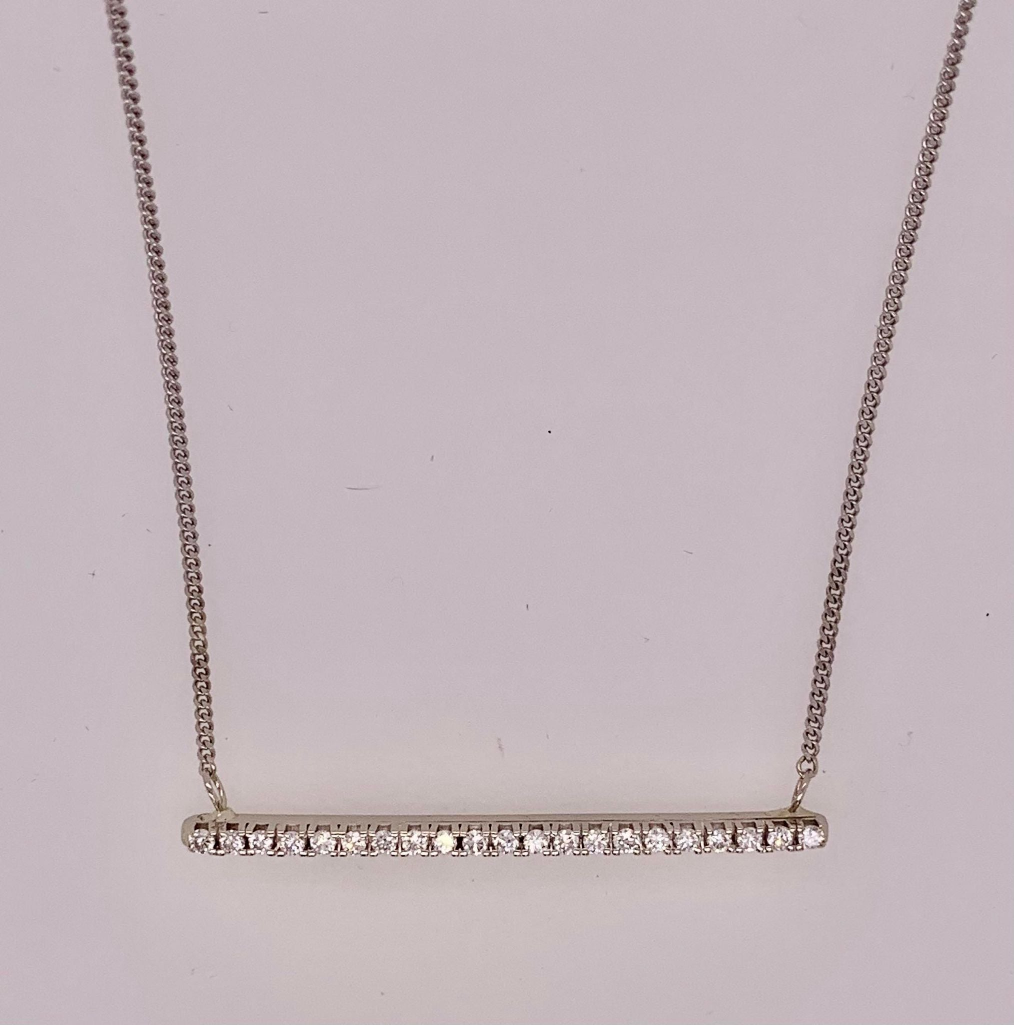 14K Diamond Bar Necklace