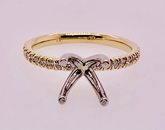 14K Yellow Gold Semi Mount