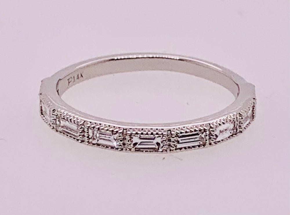 14K White Gold Diamond Band
