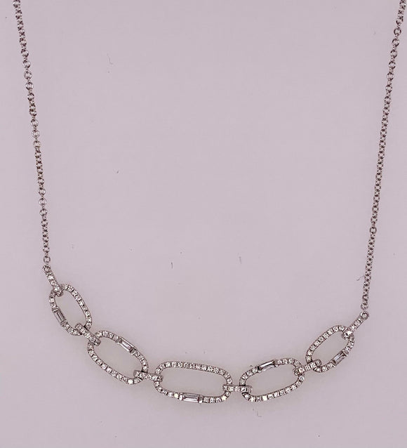 14K White Gold Diamond Necklace