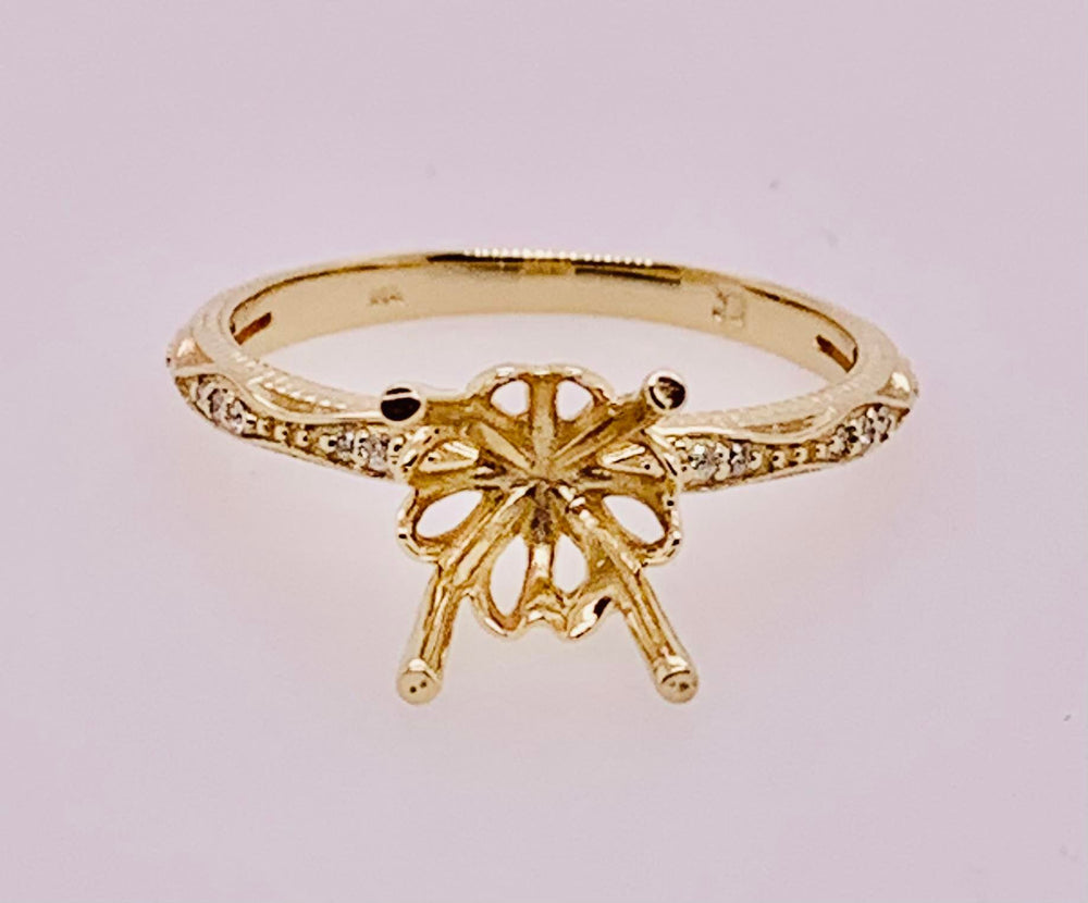 14K Yellow Gold Semi Mount