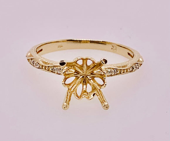 14K Yellow Gold Semi Mount