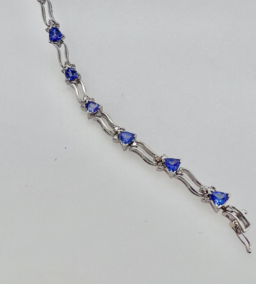 Estate 14K Tanzanite and Diamond Bracelet