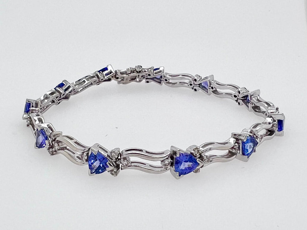 Estate 14K Tanzanite and Diamond Bracelet