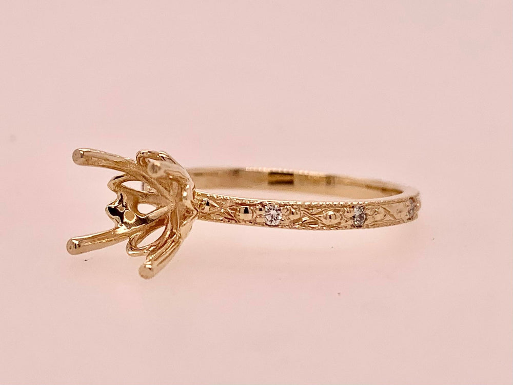 14K Diamond Semi Mount