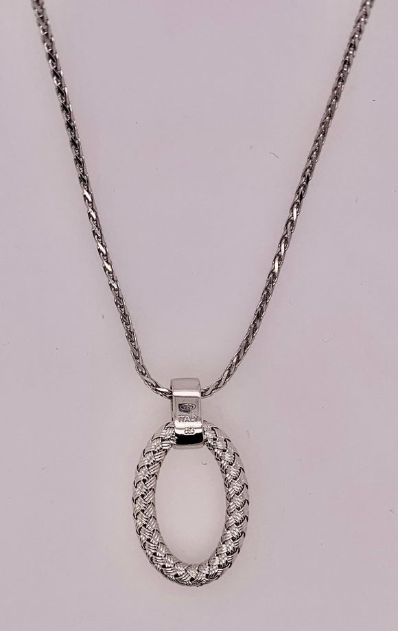 Sterling Silver and CZ Pendant Necklace