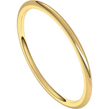 1MM 14K Yellow Lightweight Comfort Fit Half Round Band