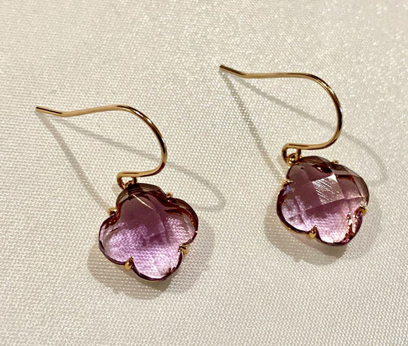 14K Rose Gold Amethyst Earrings