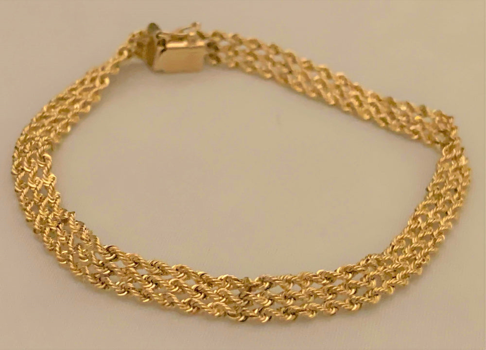 14K Triple Rope Bracelet