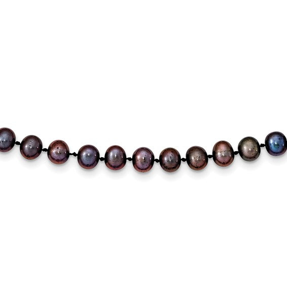 14k 6-7mm Black Freshwater Cultured Pearl Necklace
