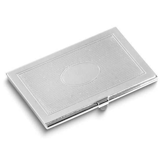 Silver-plated Oval Design Business Card Case