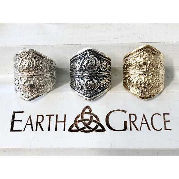 Earth Grace Artisan Jewelry Ecru Ring Sterling Silver