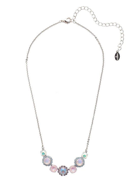 Haute Halo Lined Tennis Necklace
