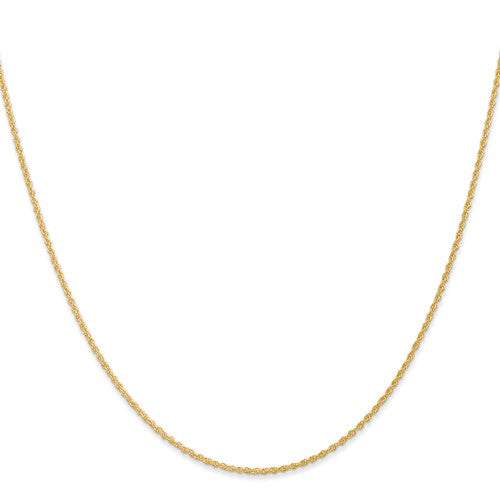 14K 24 inch 1.1mm Baby Rope with Spring Ring Clasp Chain