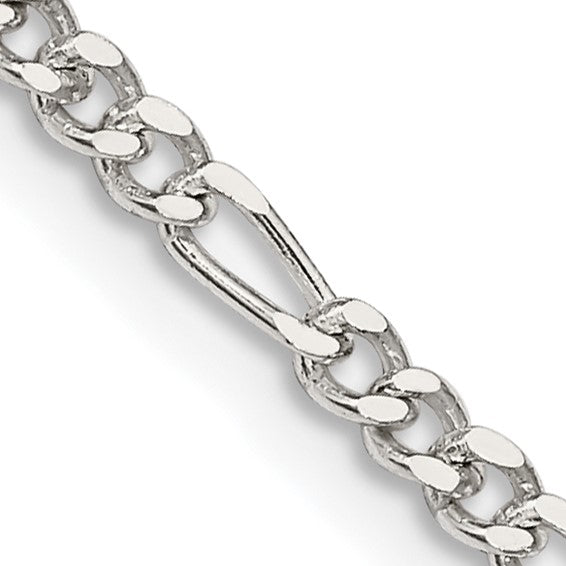 Sterling Silver 2.5mm Figaro Chain