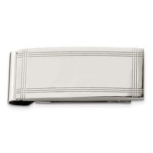 Chisel Stainless Steel Polished and Grooved Money Clip