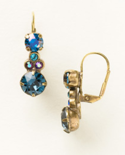 Clustered Circular Crystal Drop Earring