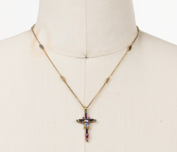 Delicate Sliding Cross Pendant Necklace